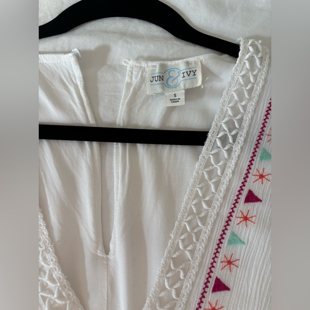 Francesca’s- Flower Embroidered Romper - Picture 3 of 5